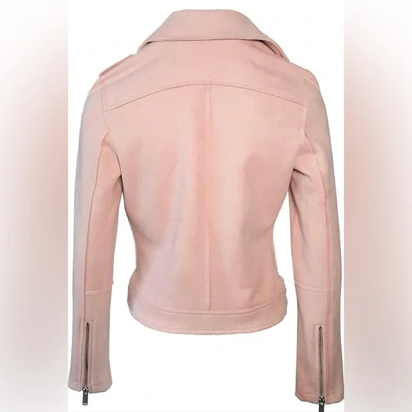 Light Pink Soft Moto Style Jacket - Picture 2 of 5